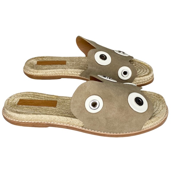 new Mercedes Castillo ☀︎︎ Hardware Detailed Suede Flat Sandals ☀︎︎ Brown 7M 37 - Picture 7 of 17